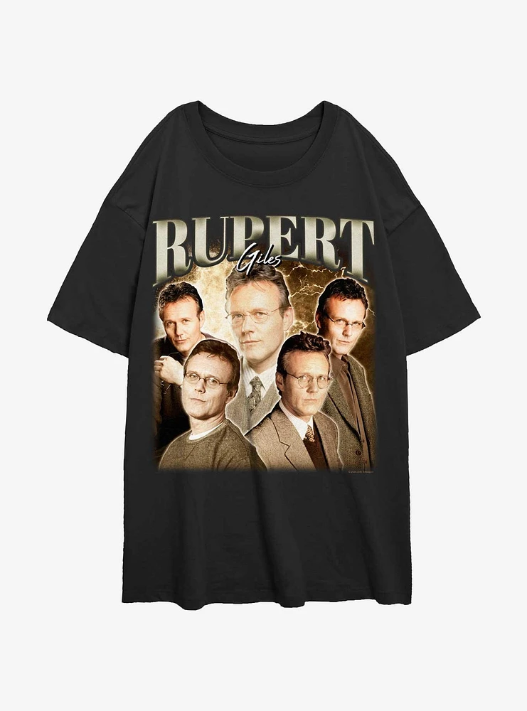 Buffy The Vampire Slayer Rupert Giles Retro Girls Oversized T-Shirt