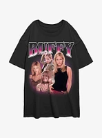 Buffy The Vampire Slayer Retro Montage Girls Oversized T-Shirt