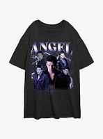 Buffy The Vampire Slayer Angel Retro Montage Girls Oversized T-Shirt