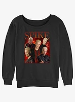 Buffy The Vampire Slayer Spike Retro Montage Girls Slouchy Sweatshirt