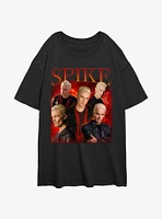 Buffy The Vampire Slayer Spike Retro Montage Girls Oversized T-Shirt