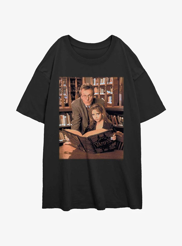 Buffy The Vampire Slayer Book Portrait Girls Oversized T-Shirt