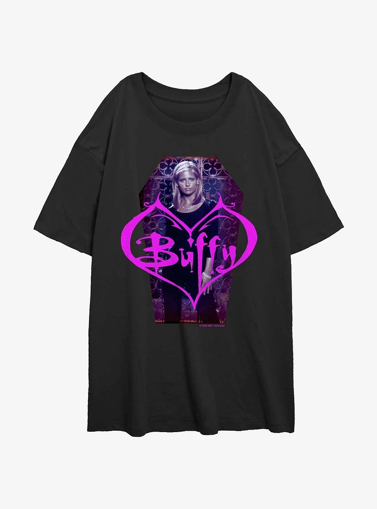 Buffy The Vampire Slayer Coffin Portrait Girls Oversized T-Shirt