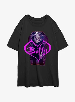 Buffy The Vampire Slayer Coffin Portrait Girls Oversized T-Shirt