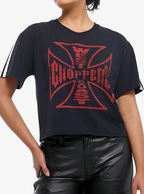 West Coast Choppers Stripe Girls Crop T-Shirt