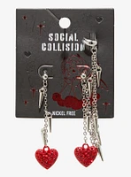 Social Collision Bubble Heart Spike Earrings