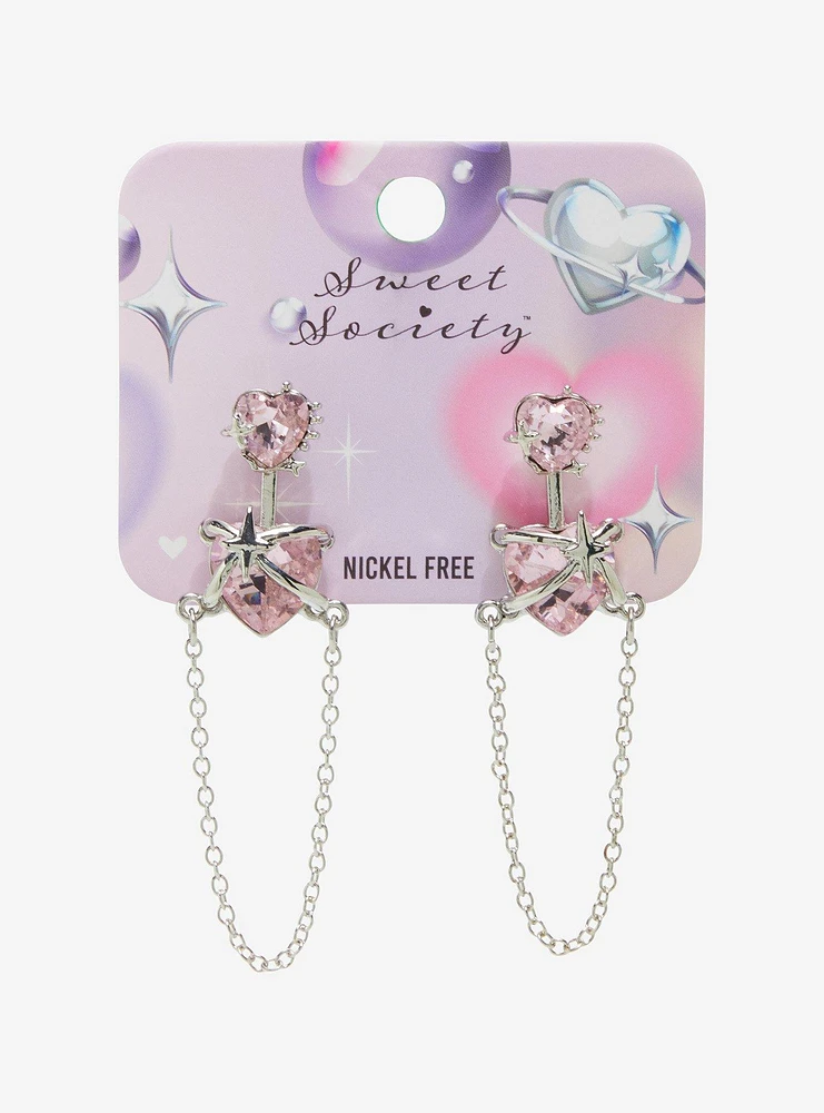 Sweet Society Heart Star Chain Earrings