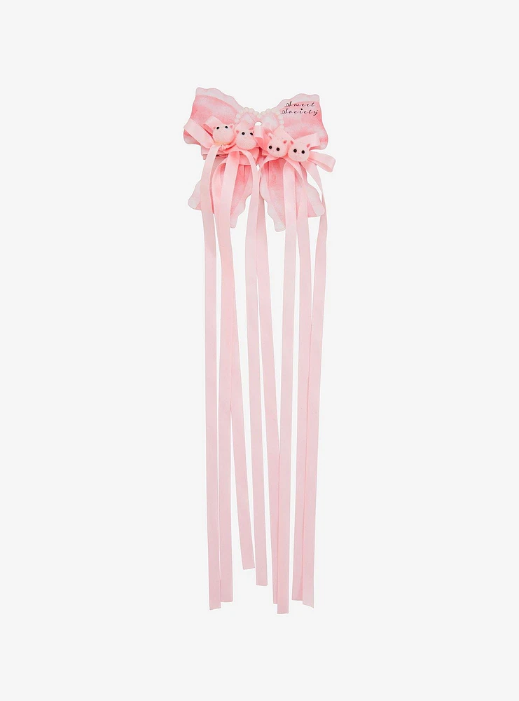 Sweet Society Pink Cat Hair Bow Set