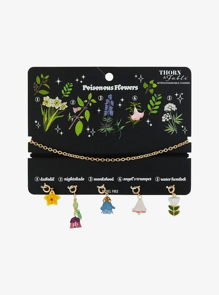 Thorn & Fable Poisonous Flowers Choker Charm Set