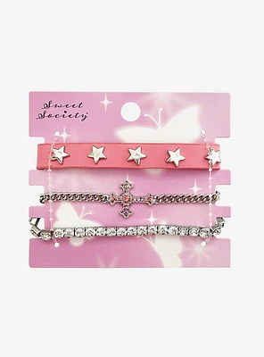 Sweet Society Star Cross Bling Bracelet Set