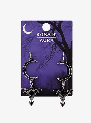 Cosmic Aura Moon Batwing Earrings