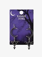 Cosmic Aura Moon Batwing Earrings