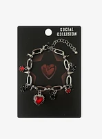 Social Collision Spiky Heart Star Charm Bracelet