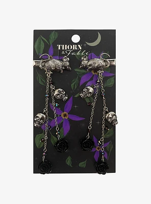 Thorn & Fable Rat Skull Hair Clip Set