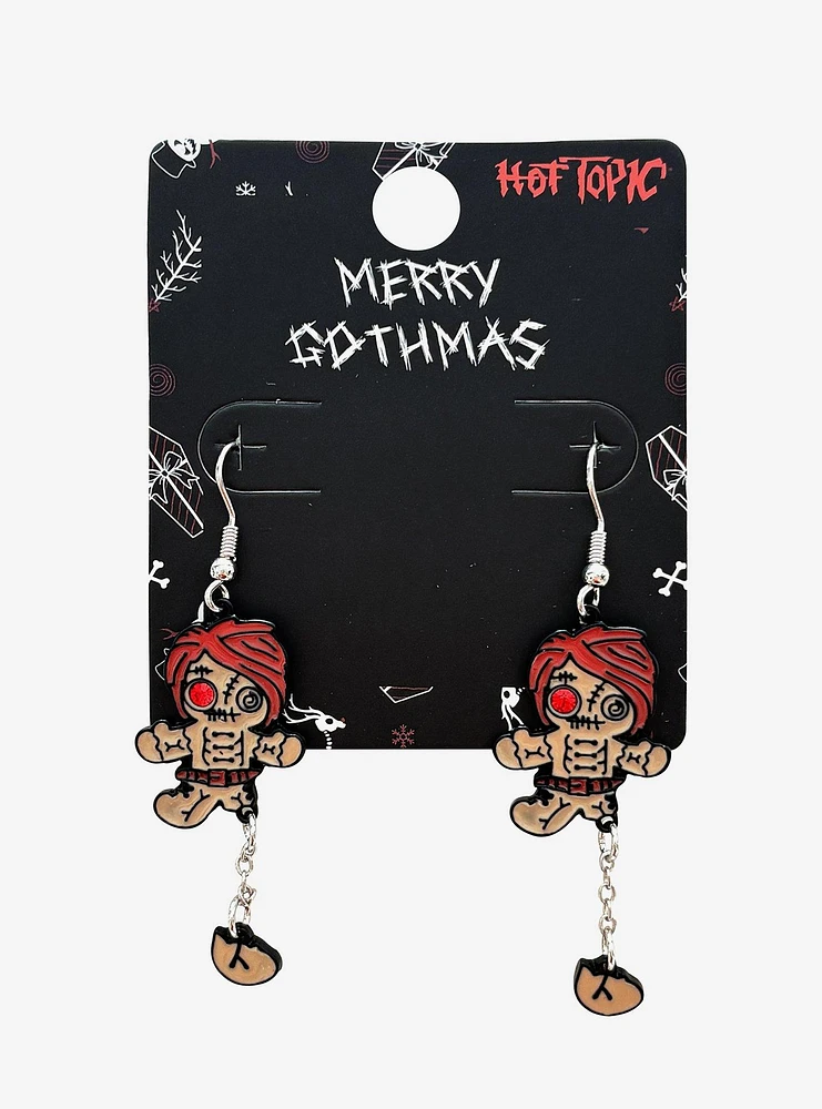 Gothmas Emo Gingerbread Man Drop Earrings