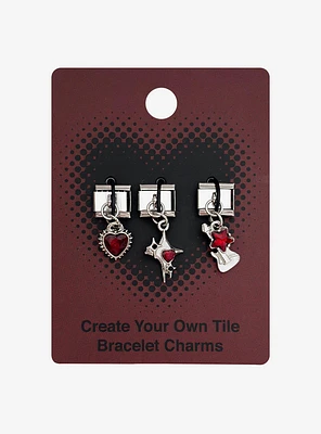 Red Rock Star Italian Bracelet Charm Set