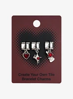 Red Rock Star Italian Bracelet Charm Set