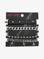 Spike Cross Chain Bracelet Set