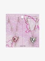 Sweet Society Heart Gem Butterfly Best Friend Necklace Set