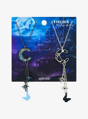 Thorn & Fable Wrapped Moon Charm Best Friend Necklace Set