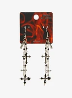 Social Collision Cross Drop Earrings