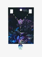 Thorn & Fable Purple Flower Drop Rosary Necklace