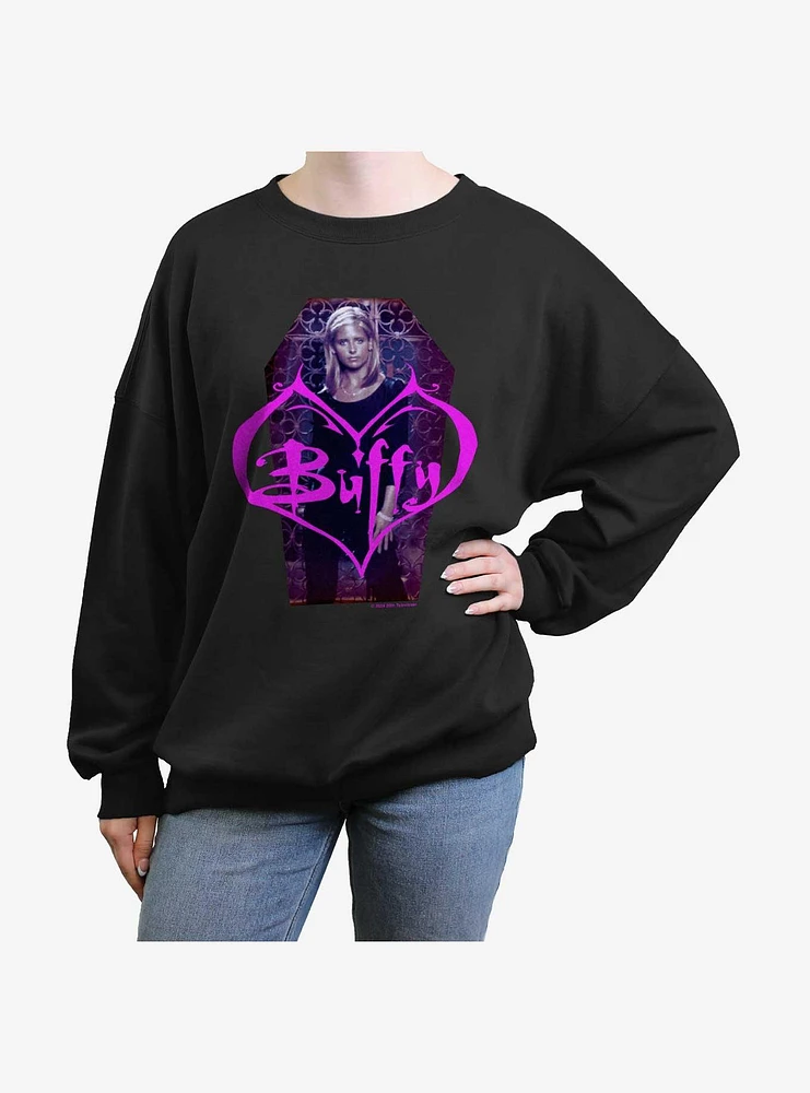 Buffy The Vampire Slayer Coffin Portrait Girls Oversized Sweatshirt