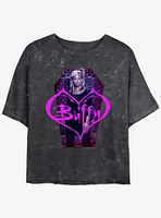 Buffy The Vampire Slayer Coffin Portrait Girls Mineral Wash Crop T-Shirt