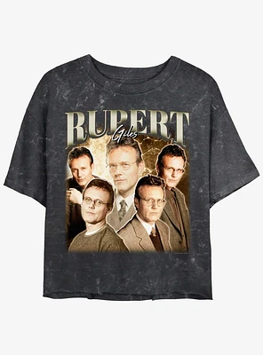 Buffy The Vampire Slayer Rupert Giles Retro Girls Mineral Wash Crop T-Shirt