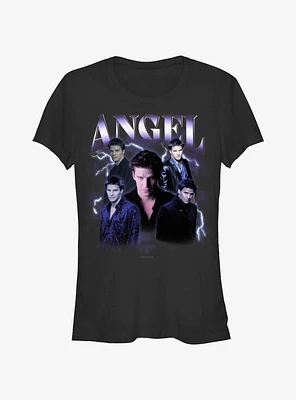 Buffy The Vampire Slayer Angel Retro Montage Girls T-Shirt