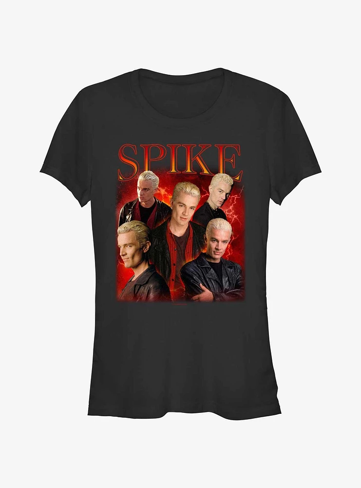 Buffy The Vampire Slayer Spike Retro Montage Girls T-Shirt