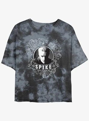 Buffy The Vampire Slayer Spike Bust Pose Girls Tie-Dye Crop T-Shirt