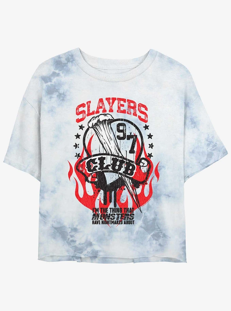 Buffy The Vampire Slayer Slayers Club Girls Tie-Dye Crop T-Shirt