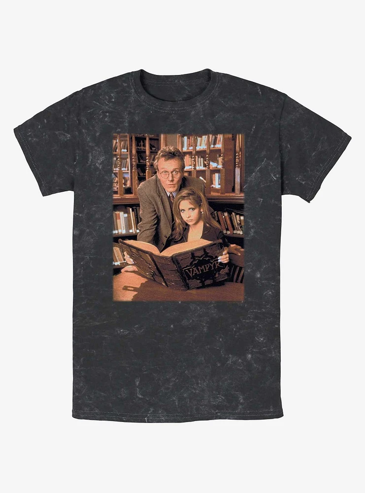 Buffy The Vampire Slayer Book Portrait Mineral Wash T-Shirt