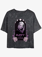 Buffy The Vampire Slayer Boho Girls Mineral Wash Crop T-Shirt