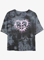 Buffy The Vampire Slayer Heart Logo Girls Tie-Dye Crop T-Shirt