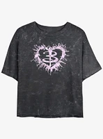 Buffy The Vampire Slayer Heart Logo Girls Mineral Wash Crop T-Shirt