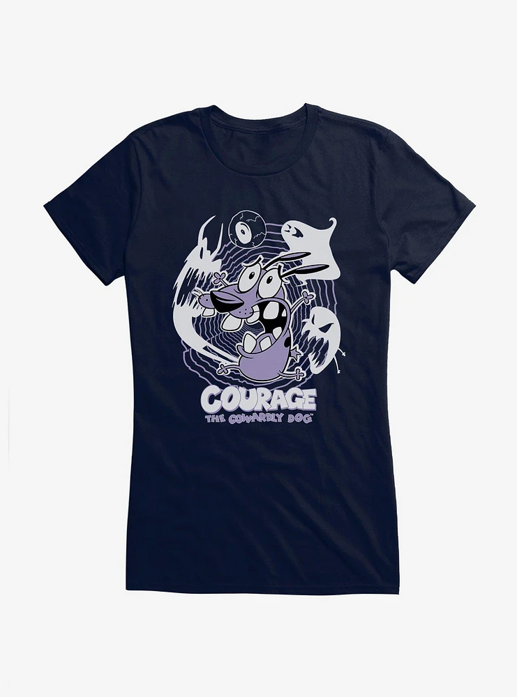 Courage The Cowardly Dog Ghosts Girls T-Shirt