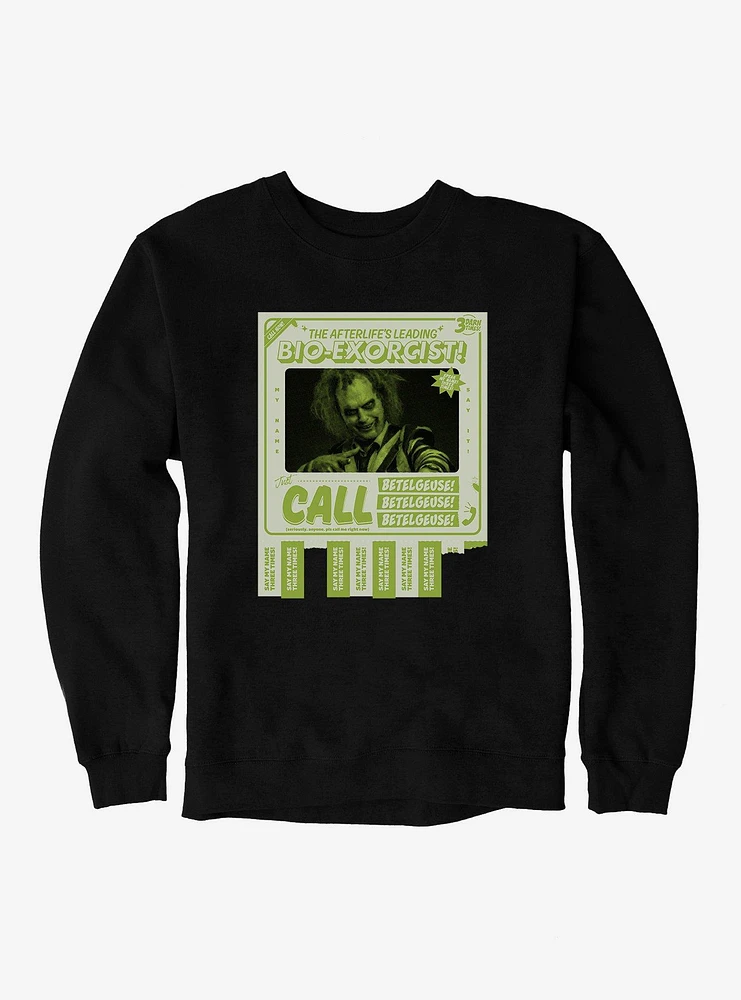 Beetlejuice 2 Bio-Exorcist Beetlguese Tear-Off Flyer Sweatshirt