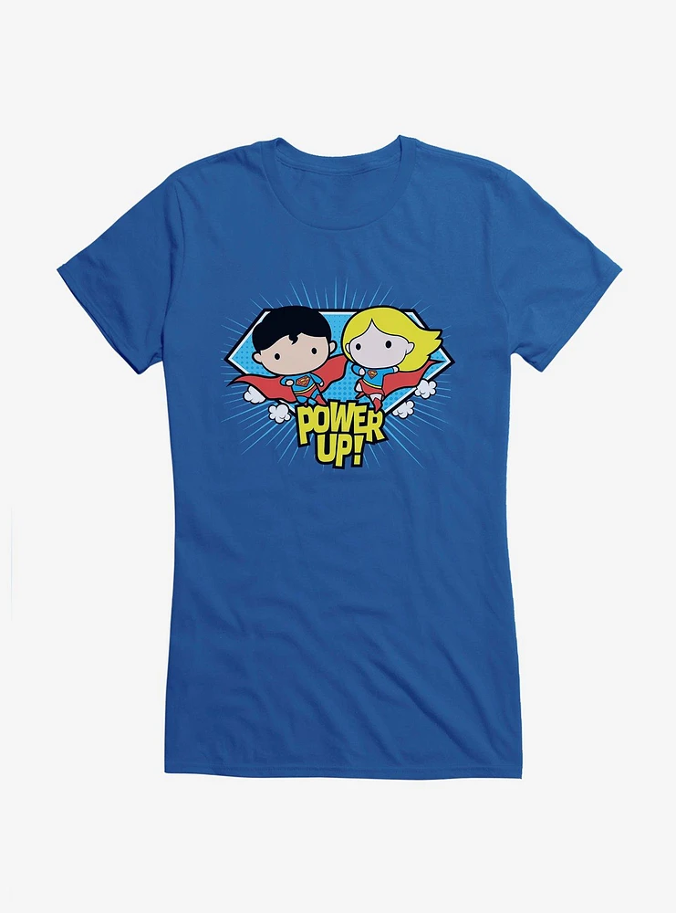 DC Comics Superman And Supergirl Chibi Power Up! Girls T-Shirt