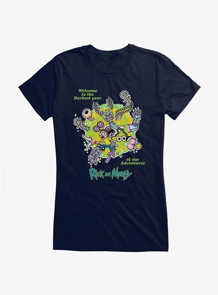 Rick And Morty Darkest Year Girls T-Shirt