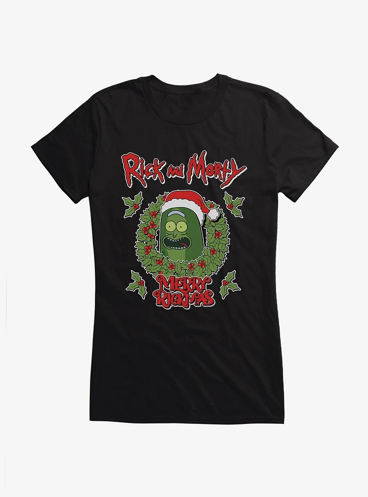 Rick And Morty Pickle Merry Rickmas Girls T-Shirt