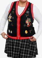 Disney Winnie The Pooh Holiday Girls Sweater Vest Plus