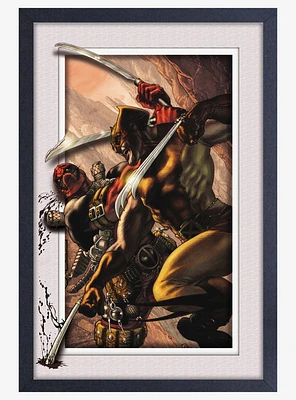 Marvel Deadpool Bloody Fight Plexi Framed Poster