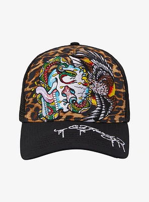 Ed Hardy Skull Leopard Trucker Hat