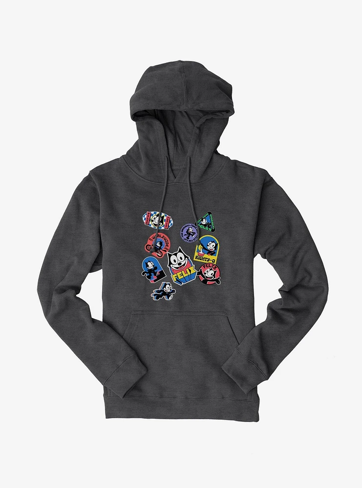 Felix The Cat Sticker Collection Hoodie