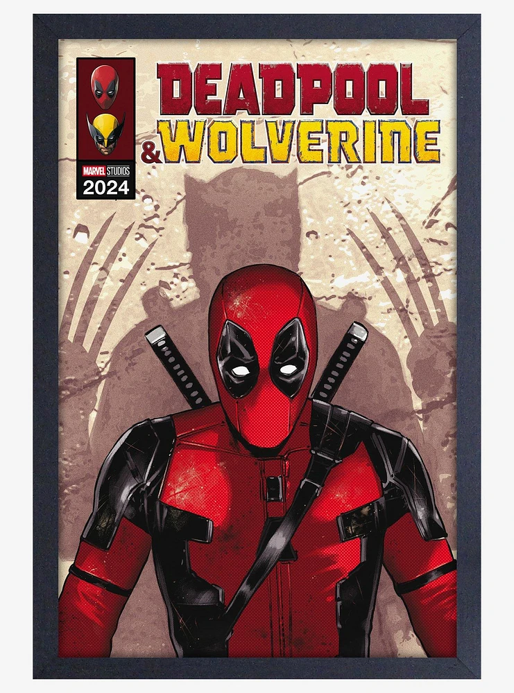 Marvel Deadpool 3 Shadow Wood Wall Art