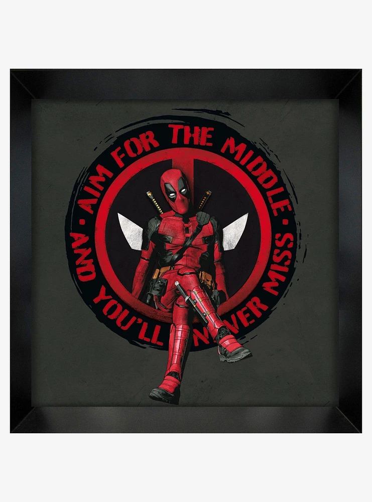 Marvel Deadpool 3 Aim for the Middle Wood Wall Art