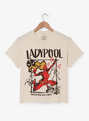 Marvel Deadpool & Wolverine Ladypool Doodle Portrait Women's Cropped T-Shirt - BoxLunch Exclusive