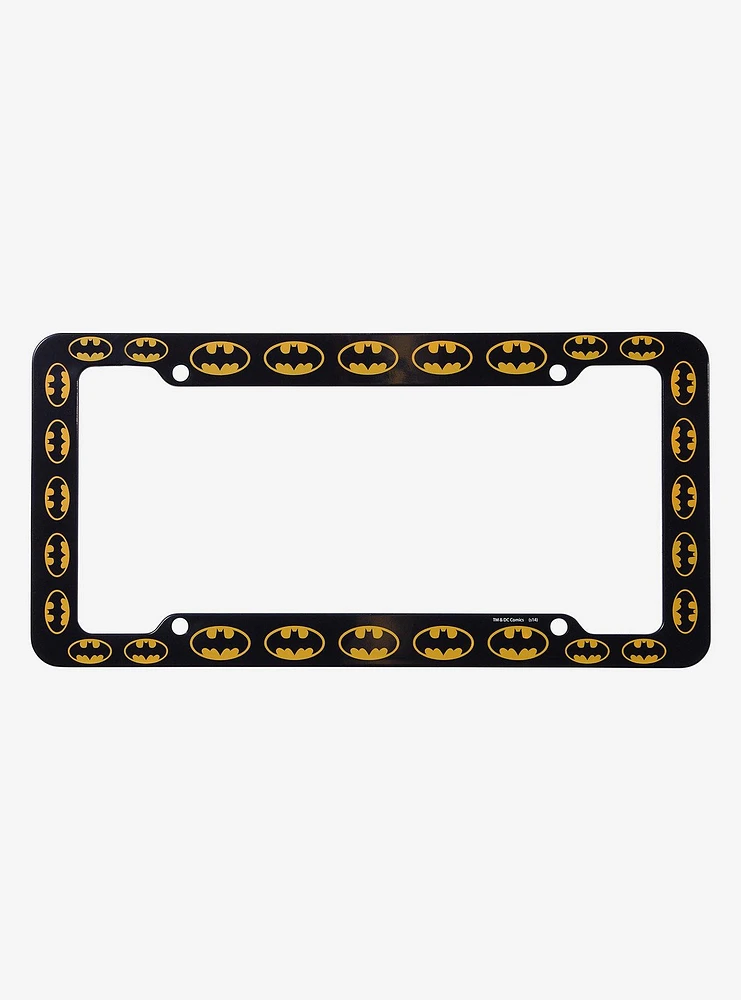 DC Comics Batman Logo Allover Print License Plate Frame